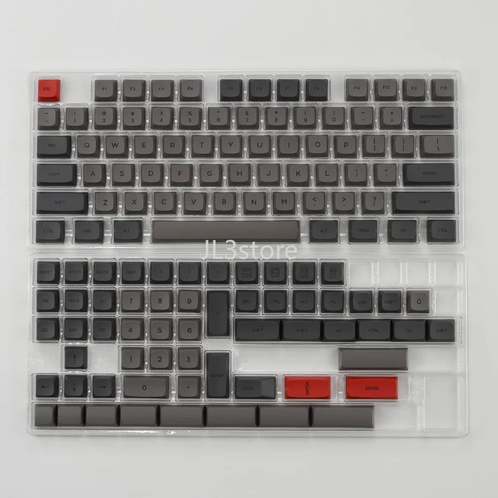 Retro black gray 61/64/68/98PBT sublimation XDA ball cap small full set of keycaps magnetic axis keycaps