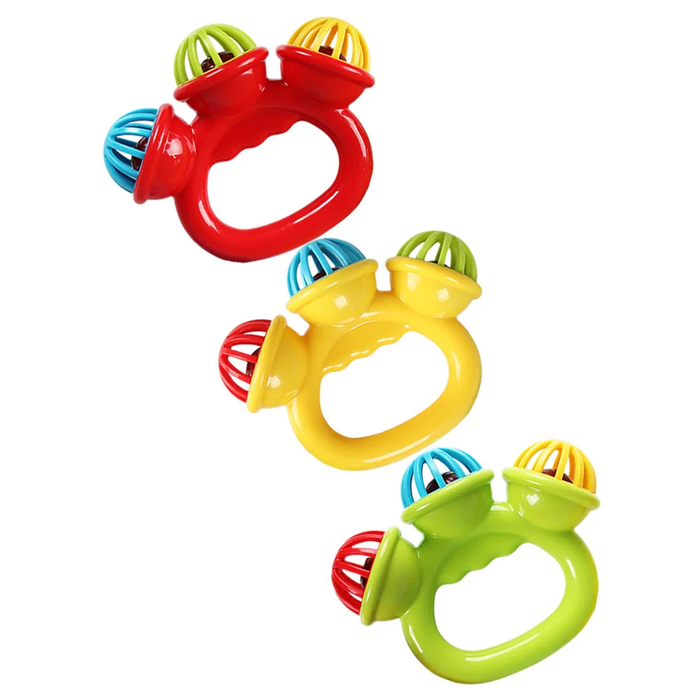 3 Pcs Soothing Toys Bell Toddler Ringing Baby Hand Kid Toddlers Tambourine Percussion Musical Instrument Grabbing Child