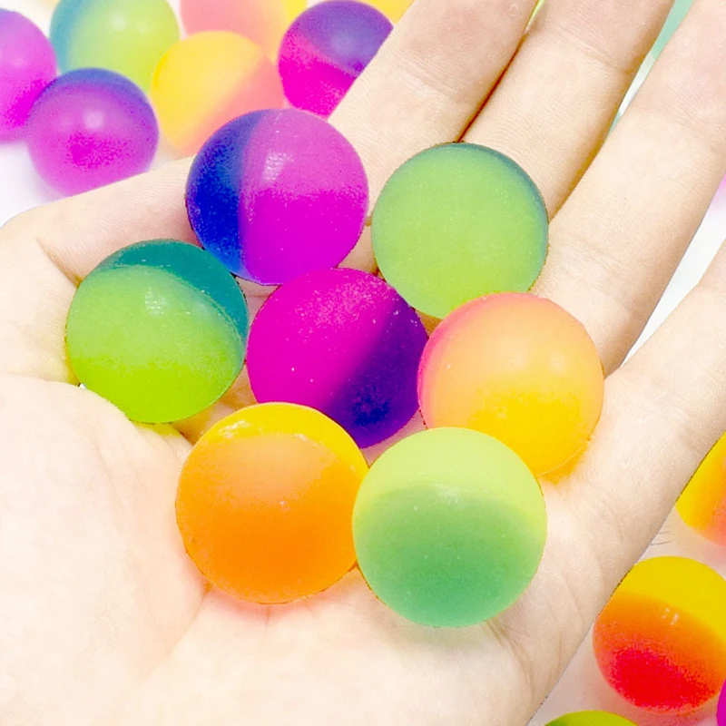 50/100PCS Bicolor Elastic Bouncy Balls Random Colors Rubber Ball Carnival Prizes Festival Giveaways Souvenirs Event Supplies ZYF