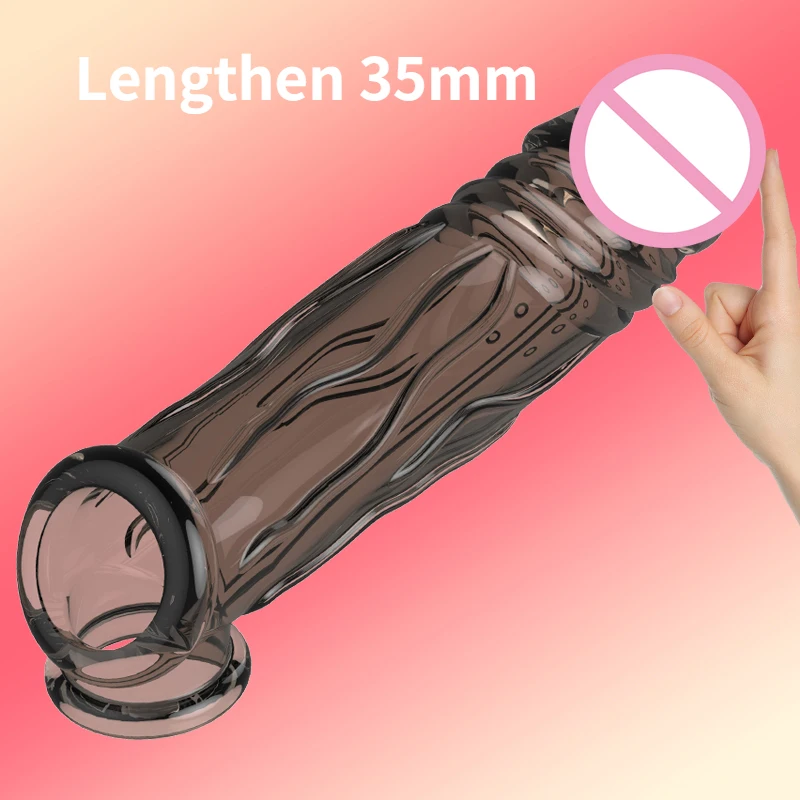 

Penise Enlargement Sleeve Condoms for Men Reusable Condom Cock Sleeve Extender Ejaculation Delay Sex Toys for Couples Erotic Toy