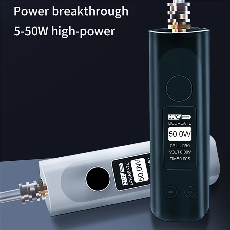 50 ワットワイヤレス充電式電気はんだごてキットポータブルはんだごて 3 つのチップ付き溶接修復ツール 2500mAh