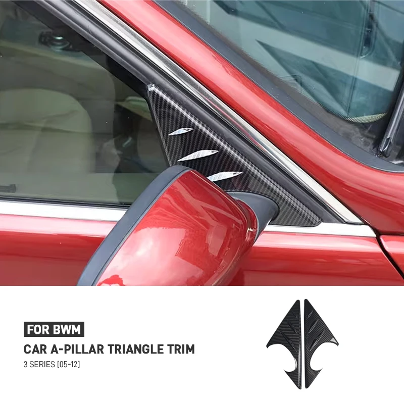 

For BMW 3 Series E90 E91 E92 E93 2005-2012 Real Dry Carbon Fiber Car A-pillar Triangle Trim Cover Sticker External Accessories