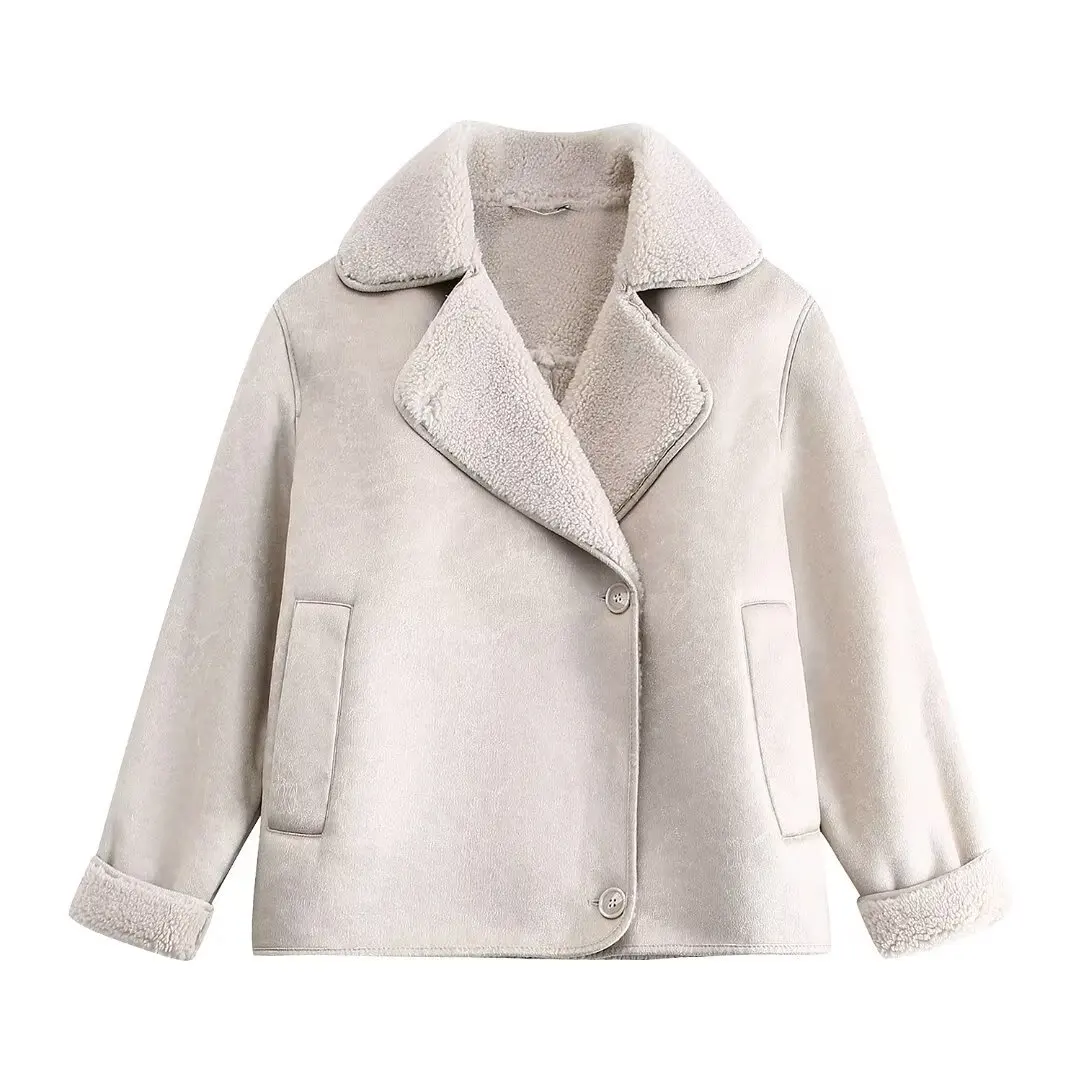 Giacche donna cappotti colletto rovesciato cappotto spesso caldo manica intera giacca Casual elegante giuntura regolare autunno inverno 2024