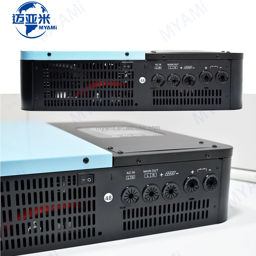 

MYAMi 3KW 12V-96V MPPT 60A Peak 6000W Pure Sine Wave3000W 24V 48V Hybrid Inverter with Charge Controller for Hybrid Solar System