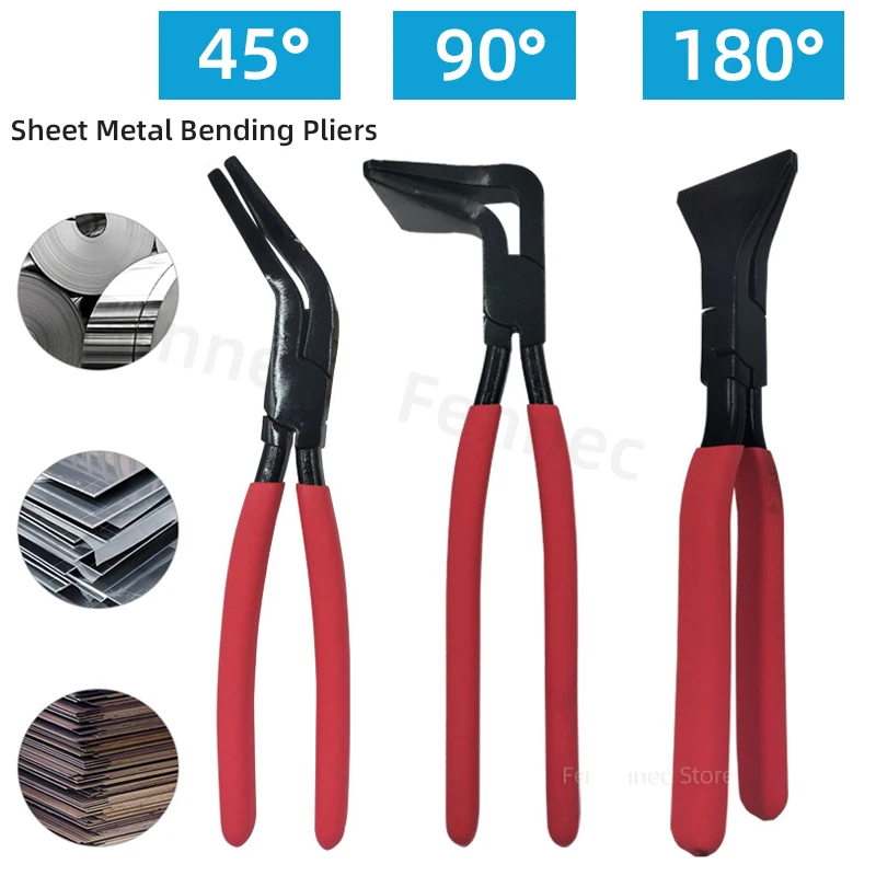 Sheet Metal Bending Pliers Elbow Straight Handle 180°/45°/90° Hand Seamer Multifunctional Crimping Folding Tool Anti-rust