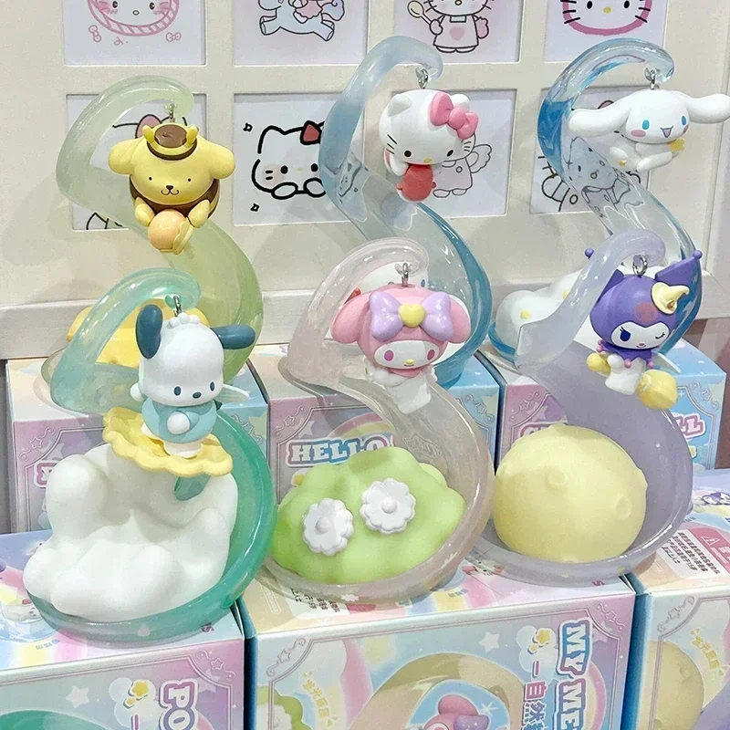 

Sanrio Luminous Spirit Series Anime Figure Luck Mystery Blind Boxs Kuromi Mood Lamp Bedroom Decor Desktop Girl Kid Surprise Gift