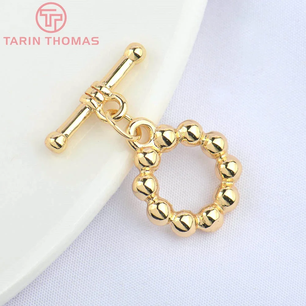 

(4956)6 Sets 15MM 24K Gold Color Brass Bracelet O Toggle Clasps High Quality Diy Jewelry Making Findings Accessories