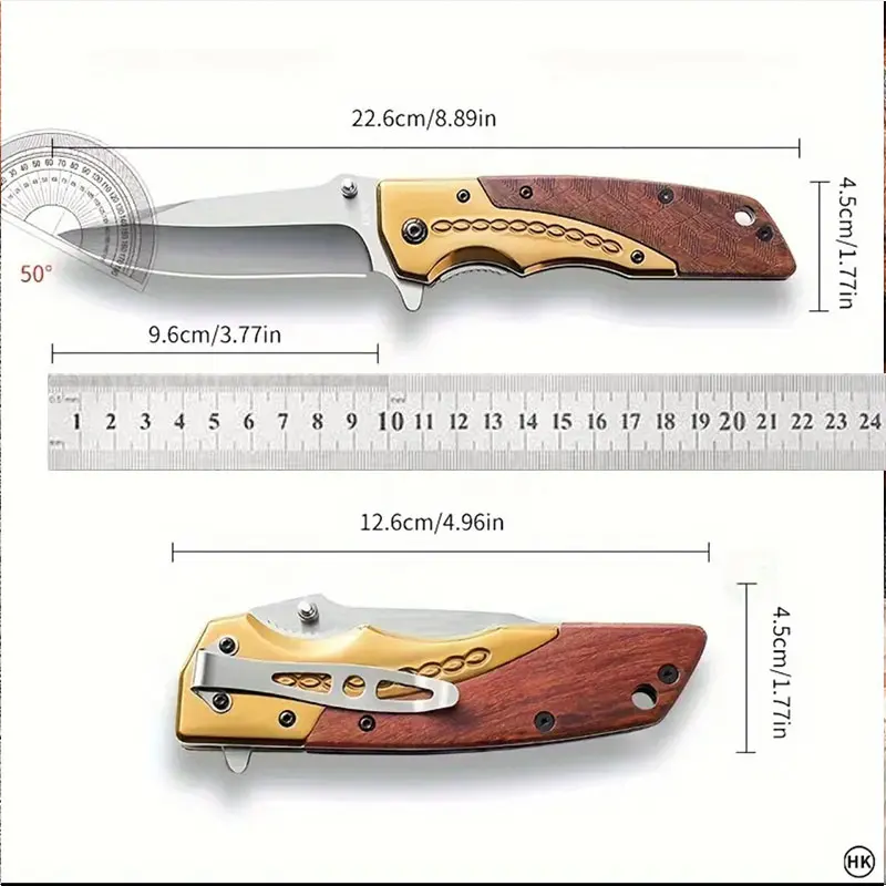 Outdoor Stainless Steel Folding Knife High Hardness Portable EDC Camping Pocket Knife Hiking Travel Self Defense Survival Knife