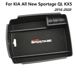 1 Piece Car ABS Central Armrest Storage Box Container Holder Tray For KIA All New Sportage QL KX5 2016 - 2020 AT Accessories