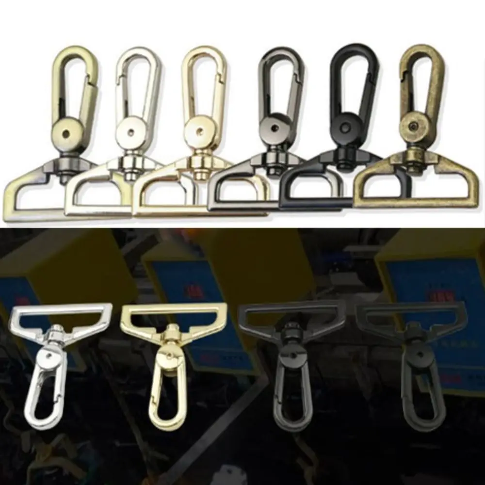 6 Colors Metal Snap Hook 56*46mm Luggage Hardware Accessories Belt Keychain Rotating Pet Leash Hooks Leather Strap