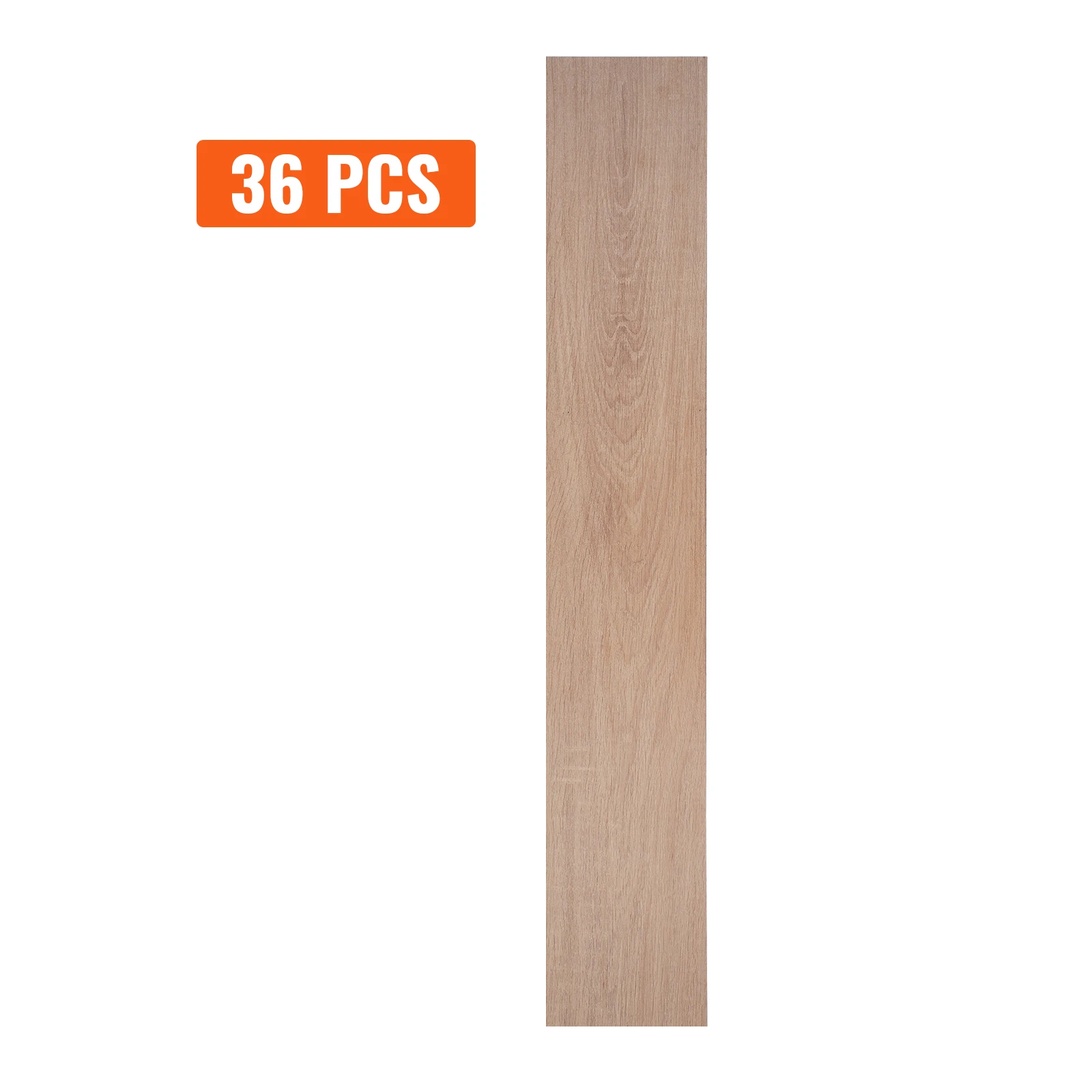Self Adhesive Vinyl Floor Tiles 36 x 6 inch, 36 Tiles 2.5mm Thick Peel & Stick, Natural Wood Grain DIY Flooring for Kitchen, Dining Room, Bedrooms & Bathrooms, Easy for Home Decor