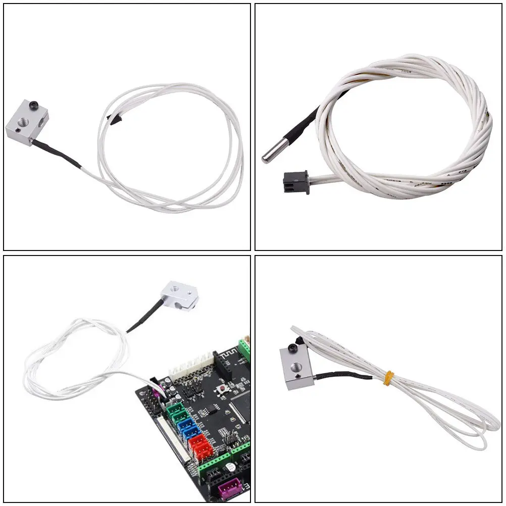 

5Pcs Ntc100k Thermistor High Temperature Thermal Resistor for 3D Printer Hot End Parts Pre Thermistor Extruder Heated Bed