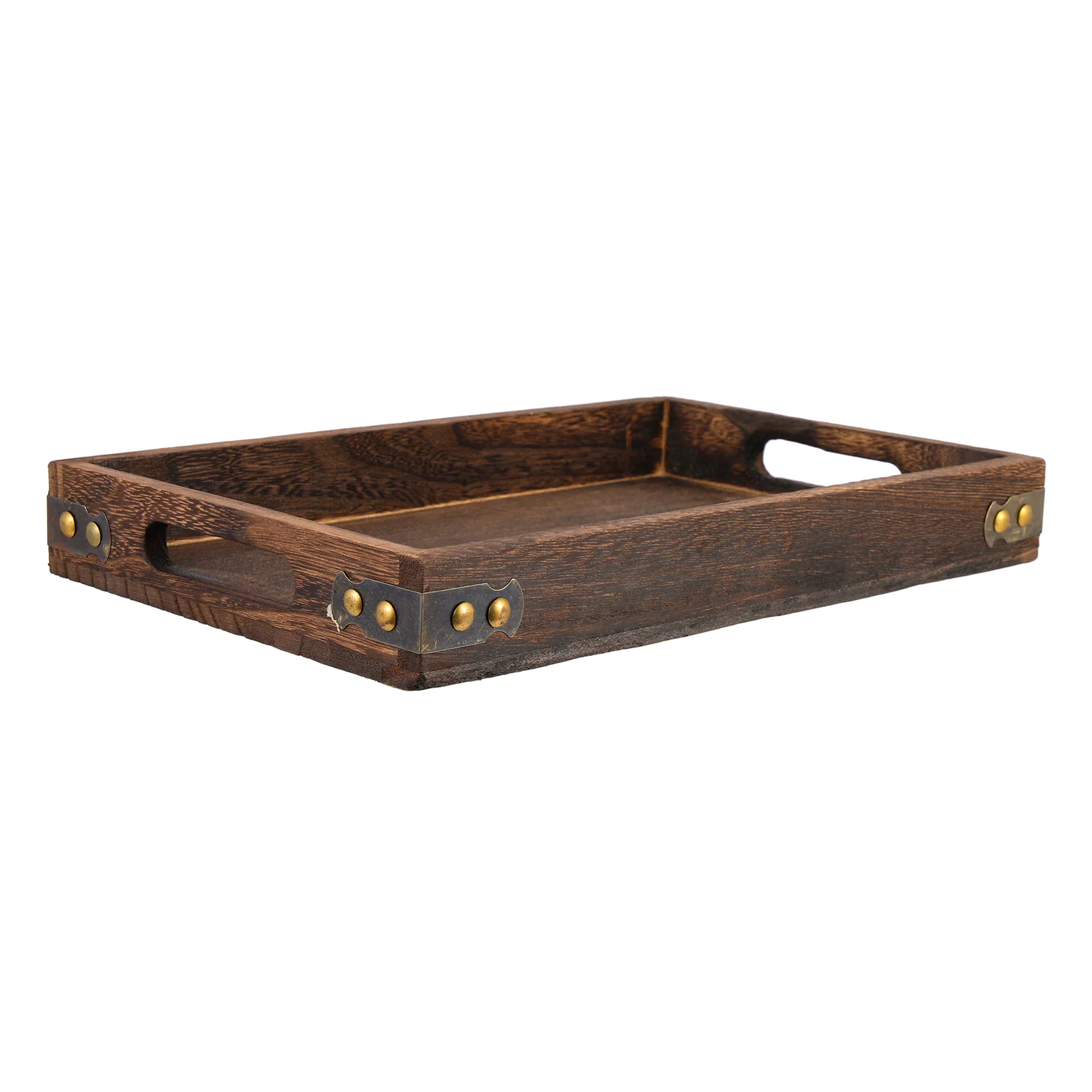 Decor Distressed Solid Wood Pallet Tea Cup Tray Food Dried Fruit Plate Bread Coffee Wooden