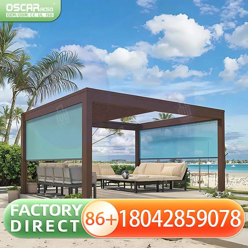 

Motorized Adjustable Metal Slats Outdoor Bioclimatic Aluminum for Gardens Patios Decks Pergola