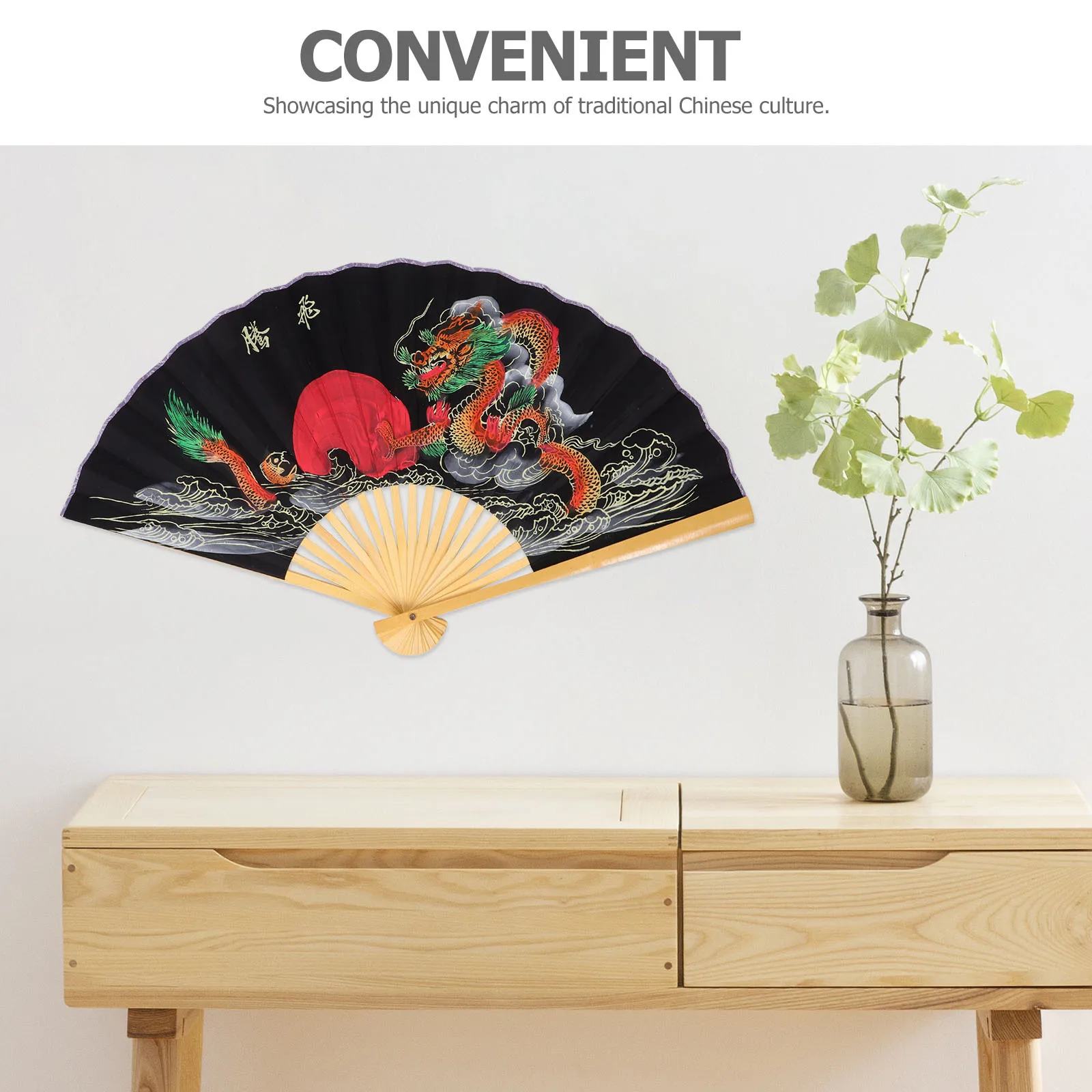 

Large Folding Fan Wall Hanging Decor Chinese Craft Home Wall Decor For Background Headboard Pendant Modern Room Decoration