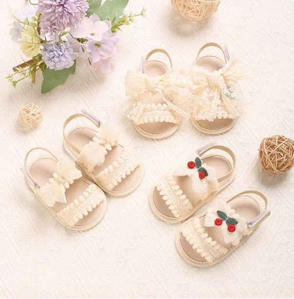 

Summer Baby Shoes Soft Soles Butterfly Bow Breathable Sandals 0-1 Year Old Infant Princess Shoes 0-6-12 Months