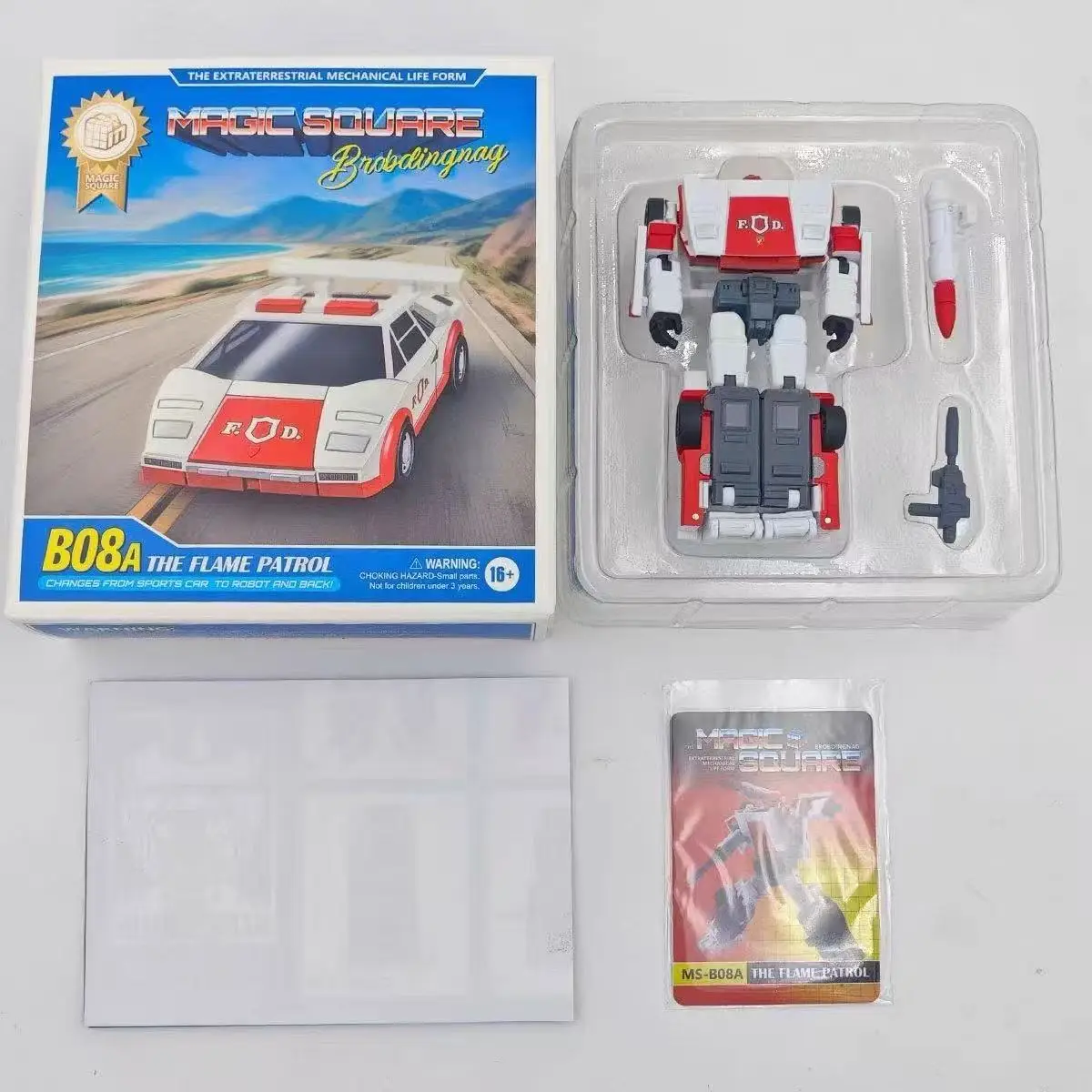 En Stock, transformación cuadrada mágica, juguetes MS-B08A, la patrulla de llama, MSB08A, Mini figura de acción a escala, juguete de deformación