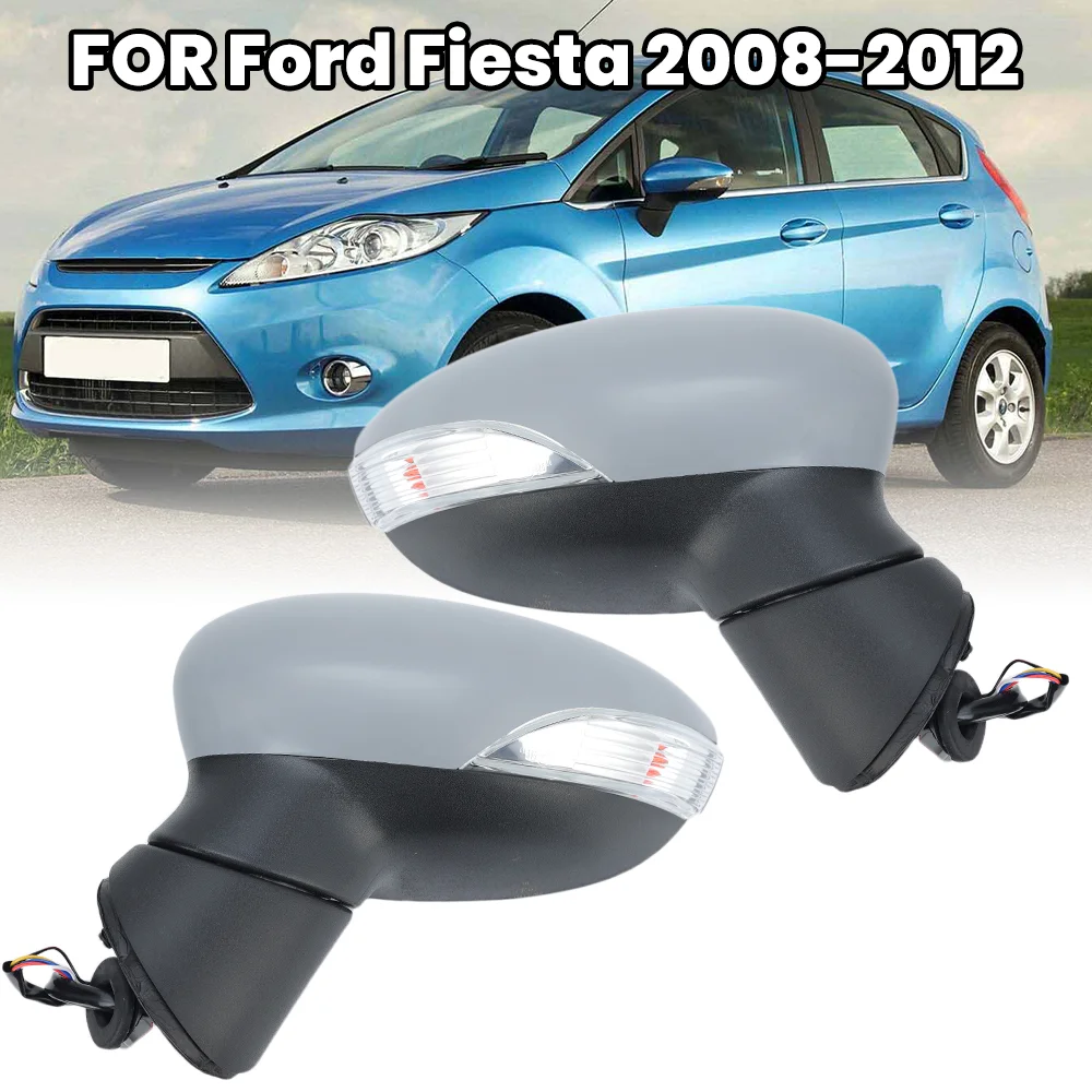 

6 Wires Rearview Mirror Assembly For Ford Fiesta MK7 2008-2012 Primer 8-Hole Socket Manual Folding Side Mirror Car Accessories