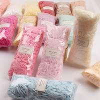 100G Gift Box Filler Decorative Pleated Colorful Raffia Wedding Candy Packaging Box Filler Shredded Paper Silk Material