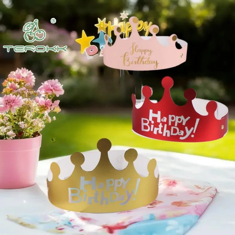 오리지널 25개 DIY 축제 생일 모자, 성인/어린이 파티 장식, 케이크 장식 및 사진 소품