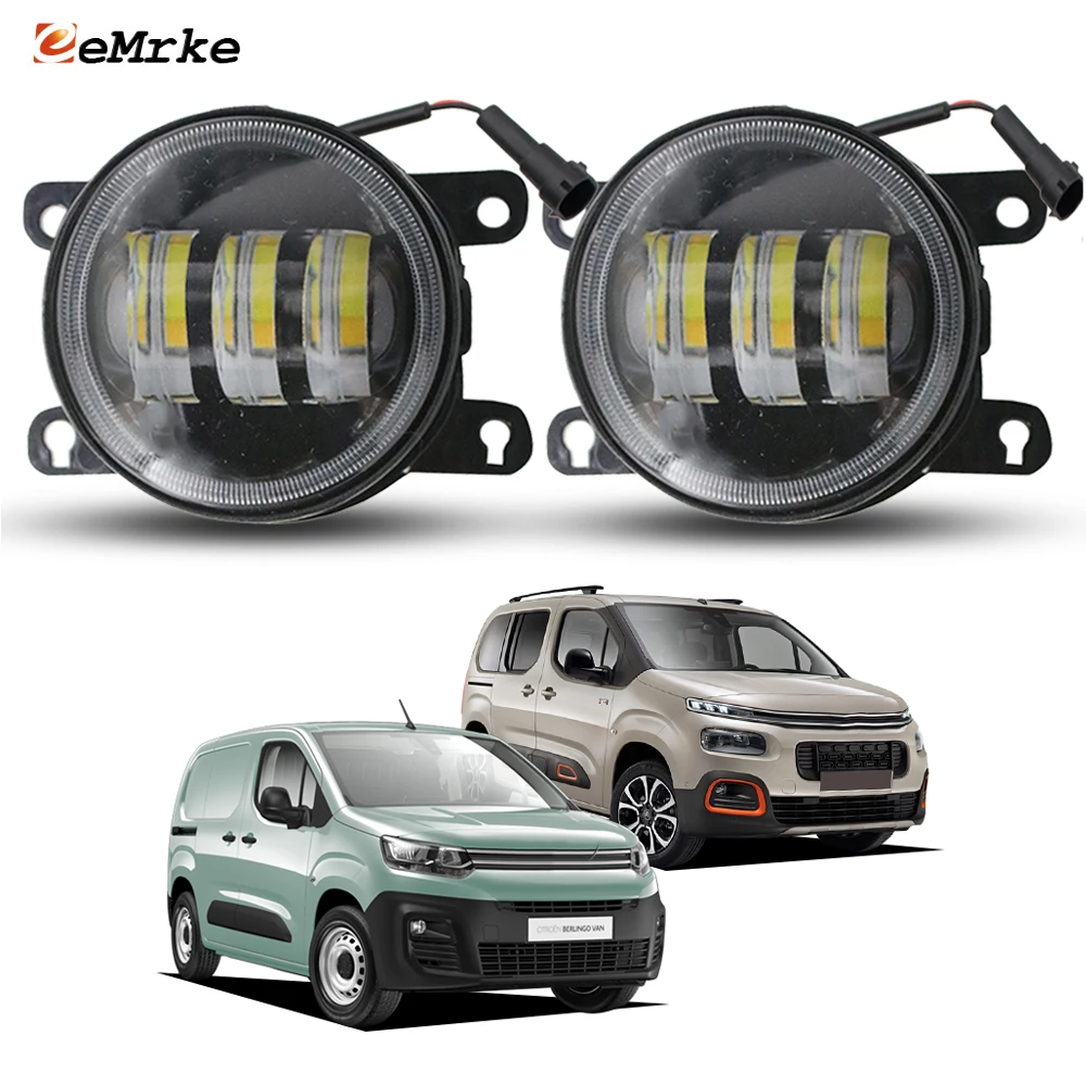 Led PTF Fog Lights for Citroen Berlingo K9 Peugeot Partner 2018-2023 Fiat Doblo 2022 2023 Daytime Running Lamp DRL 40W