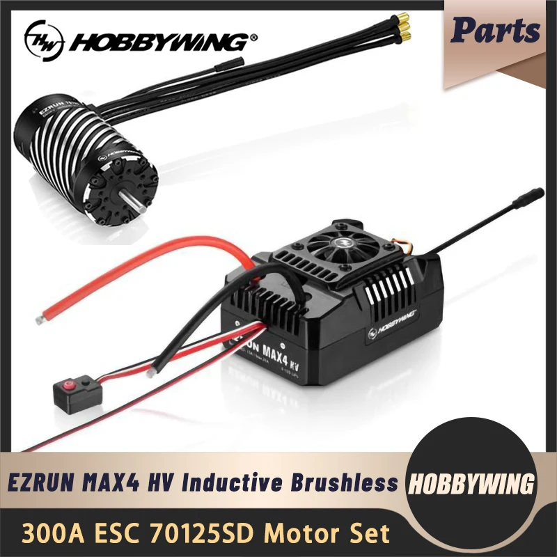 HOBBYWING EZRUN MAX4 HV 300A ESC 70125 560KV Inductive Brushless Motor Set for 1/5 RC Remote Control Model Car Buggy Truck