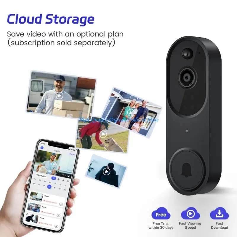 U2JE Giám sát ngoài trời trong nhà Chuông cửa cho an ninh gia đình với bộ lưu trữ đám mây Phát hiện con người Camera chuông cửa