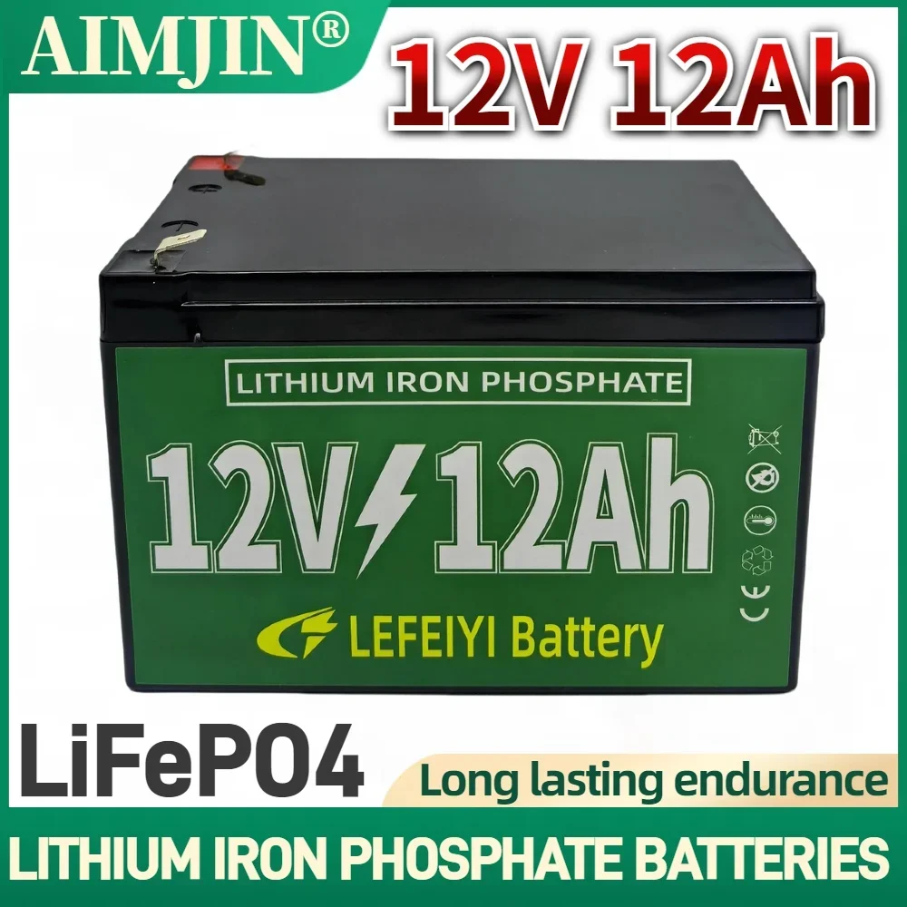 

LiFePo4 Battery 12V 12Ah Lithium ion Phosphate Batteries Built-in BMS For power supply of electric vehicles, solar street light