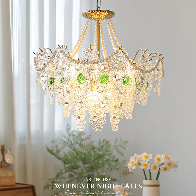 

Light Luxury Romantic Crystal Chandelier French American Retro Bedroom Dining Room iving Room Cloakroom Light Luxury Lamps