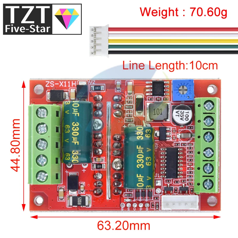 Imagem -02 - Tzt-trifásico Brushless Motor Controller Pwm Hall Motor Control Driver Board 660v 400w Bldc 12v 24v 48v