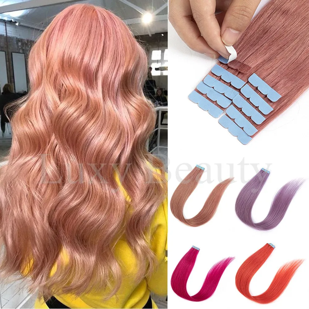 

Цветная мини-лента для наращивания человеческих волос Невидимая бесшовная лента для волос 10 шт./компл. Розовая, красная, зеленая, фиолетовая, синяя мини-лента для волос