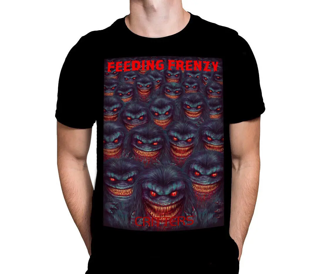 Horror Halloween T-ShirtCRITTERS FEEDING FRENZY - Black T-Shirt - Sizes S - 5XL