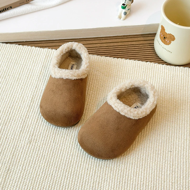 2025 جديد الخريف الشتاء الأطفال لطيف شقة نعال قماش لينة وحيد عدم الانزلاق الدافئة داخلي المنزل أحذية قطنية Infantilsku Оebuvij