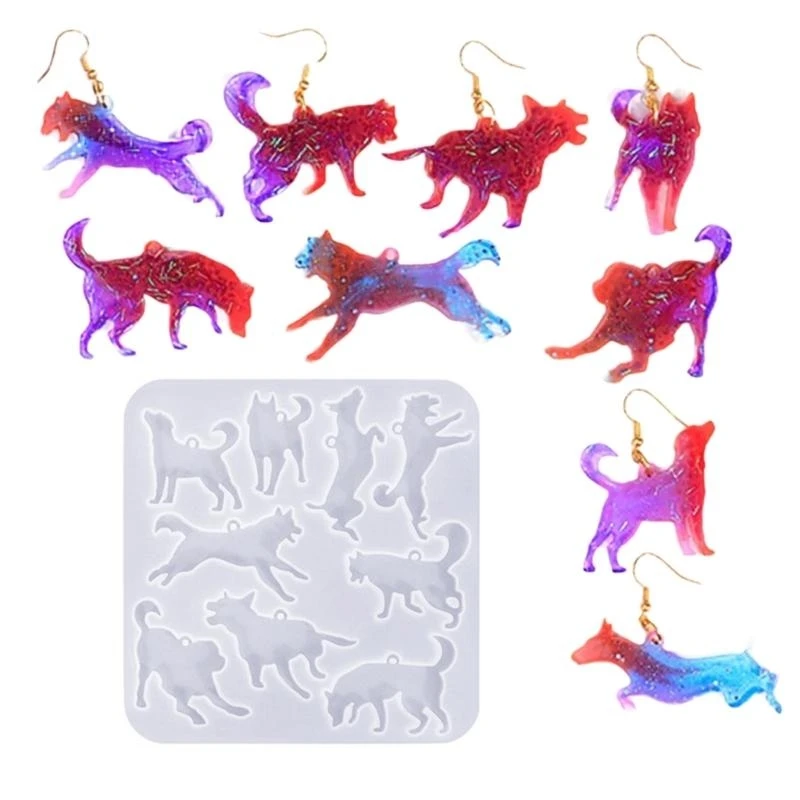 

Animal Shaped Earrings Mold Soft Silicone Mold Customized Ear Rings Epoxy Mould