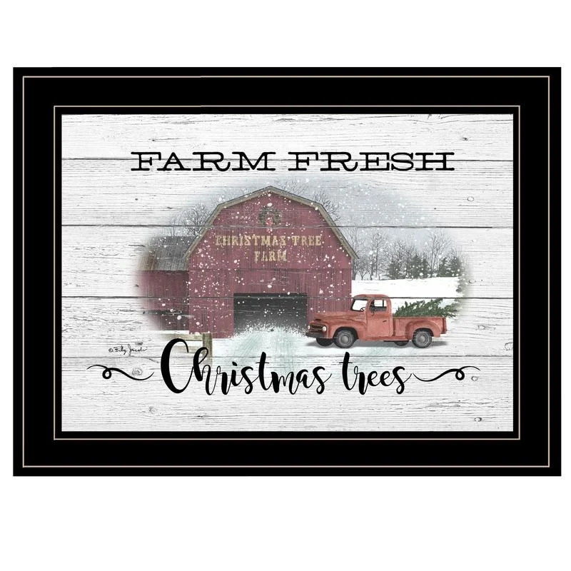 

Farm Fresh Christmas Tree Art Print, Black Frame, Ready to Hang