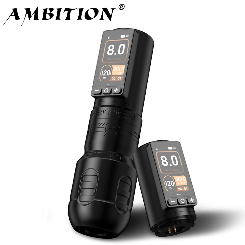 Ambition Soldier270 Bezprzewodowa maszynka do tatuażu 4,0-4,5 mm Bezszczotkowy silnik o skoku Profesjonalny uchwyt akumulatorowy 2400 mAh 34-42 mm