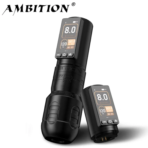 Ambition Soldier270 máquina de tatuaje inalámbrica 4,0-4,5mm carrera Motor sin escobillas pluma profesional 2400mAh batería agarre 34-42mm