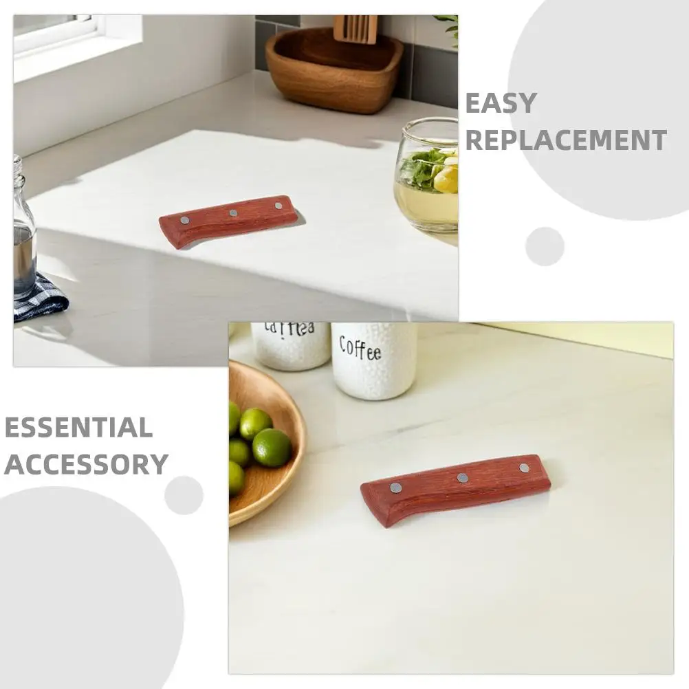 2Pcs Handle Wooden Replacement Anti Skid Kitchen Knife Grip Vegetable Chef Brown Sturdy Wide Compatibility - Image 4