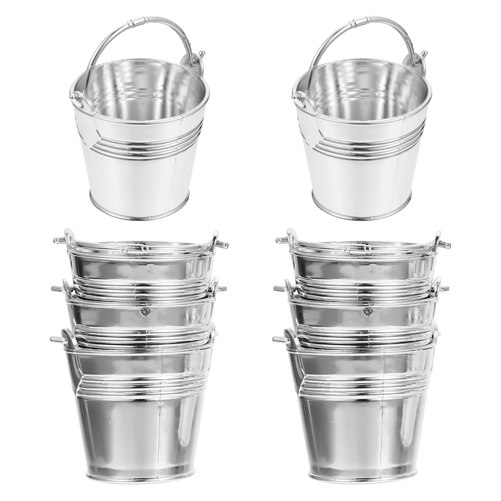 10 Pcs Metal Plant Pot Snack Bucket Cookie Container Succulent Food Popcorn Plastic Candy Pail Holder Party Storage Mini