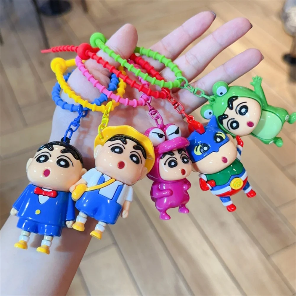 Crayon Shin Chan Anime Keychain Multiple Styles PVC Character Pendant with Soft Loop Strap for Tote Bag Handbag Display Gift view 5