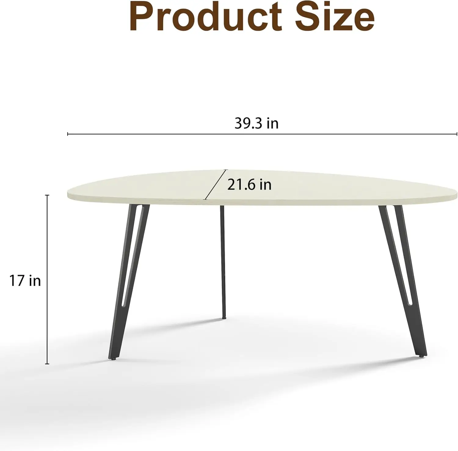 White Modern Small Oval Coffee Table - Minimalist Center/Tea Table for Living Room/Office Small Spaces, Easy Assembly
