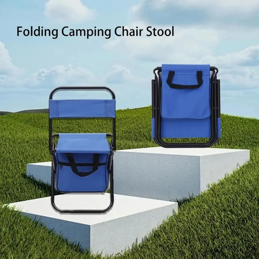 

Wear-resistant Folding Camping Chair Strong Load-bearing with Storage Box Foldable Fishing Chair Crossbody Sturdy