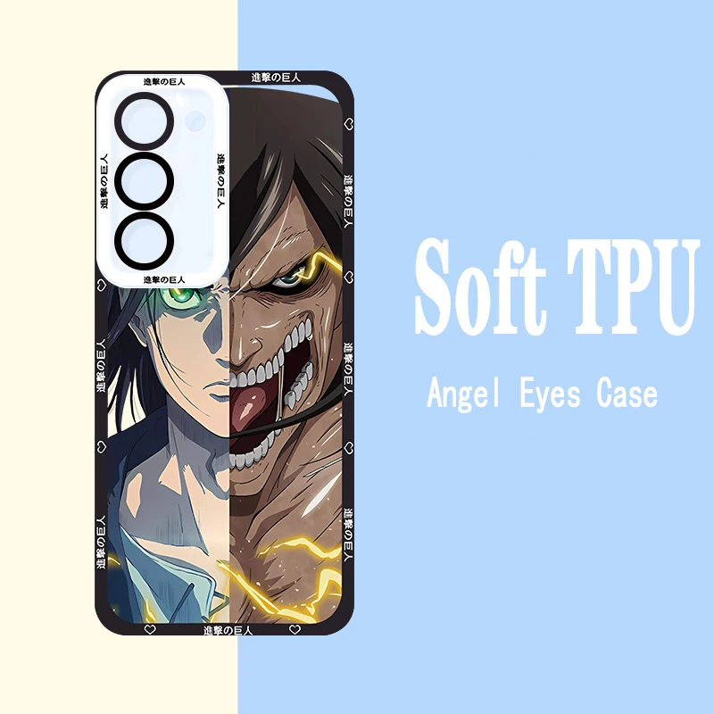 Attack on Titan Anime Eren Jaeger Phone Case For Samsung A32 A33 A34 A35 A50 A51 A52 A53 A54 A55 A71 A72 A73 A81 Angel Eye Soft