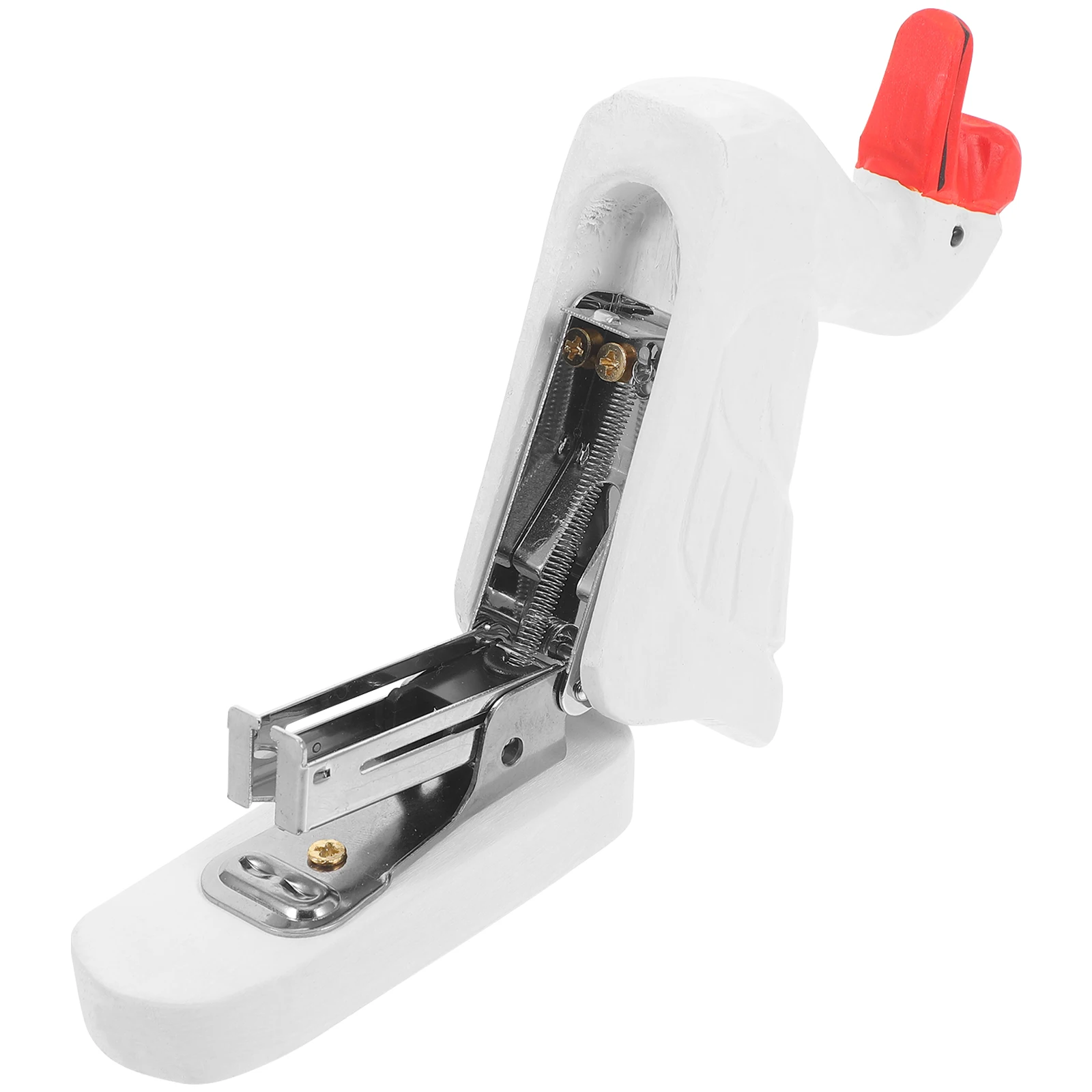 

Animal Stapler Wooden Reusable Paper Stapling Tool Cute Cartoon Design for School Office Portable Student Stationery Organizer