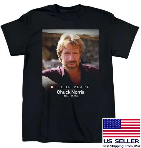 NEW Chuck Norris 1940 - 2026 Rest In Peace Cotton Black S-5XL T Shirt US357