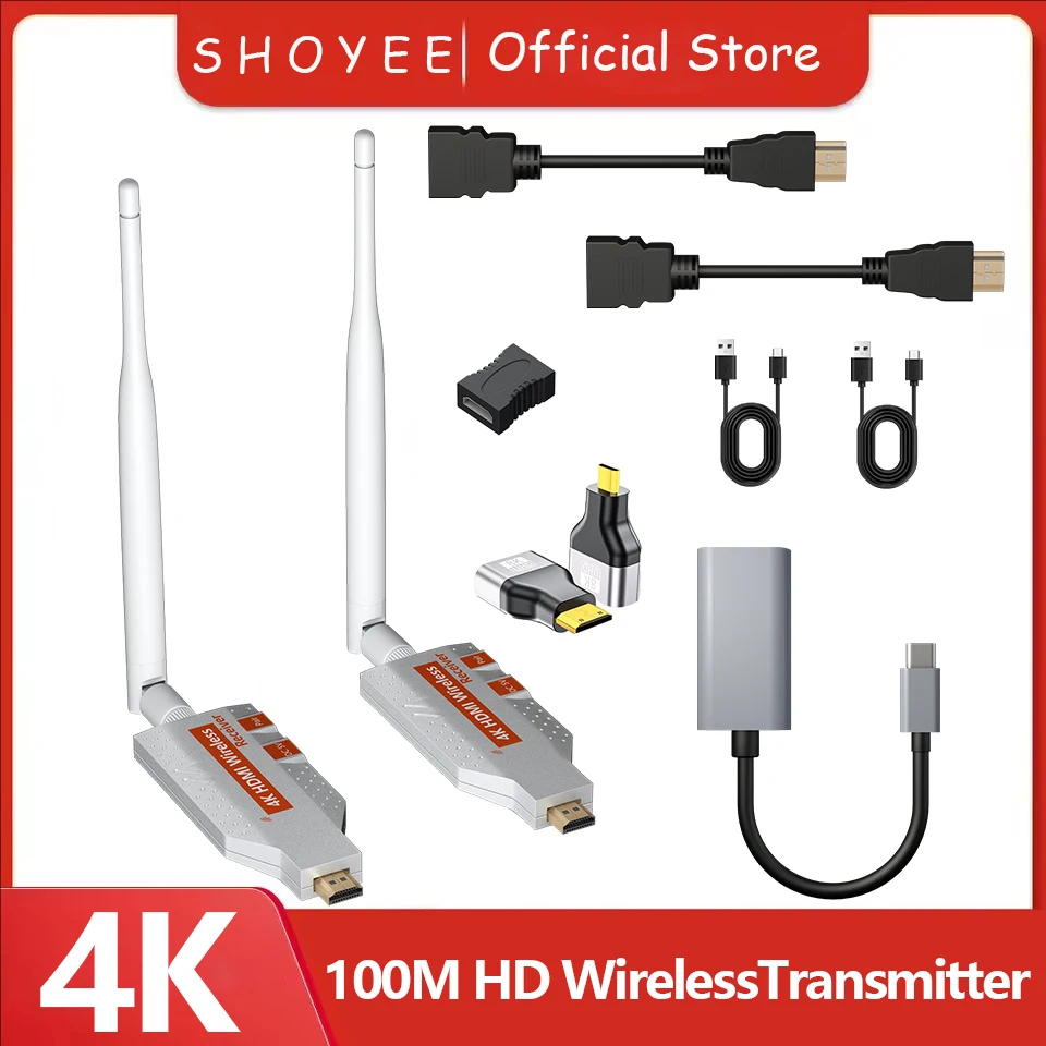 Wireless Transmitter & Receiver, 4K Decode Input 1080P@60Hz Output, Ultra-Low Latency  Plug & Play for Gaming, Home Theater