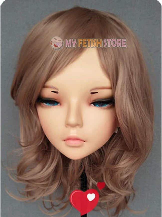 (TianA) femme douce fille résine demi-tête Kigurumi BJD yeux Crossdress Cosplay japonais Anime rôle Lolita masque avec yeux et perruque