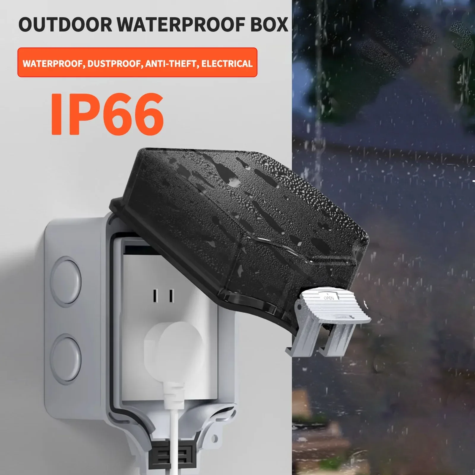 IP66 Waterproof ABS Plastic Junction Box - Gray for Outdoor Power Distributionoutdoor rainstorm proof