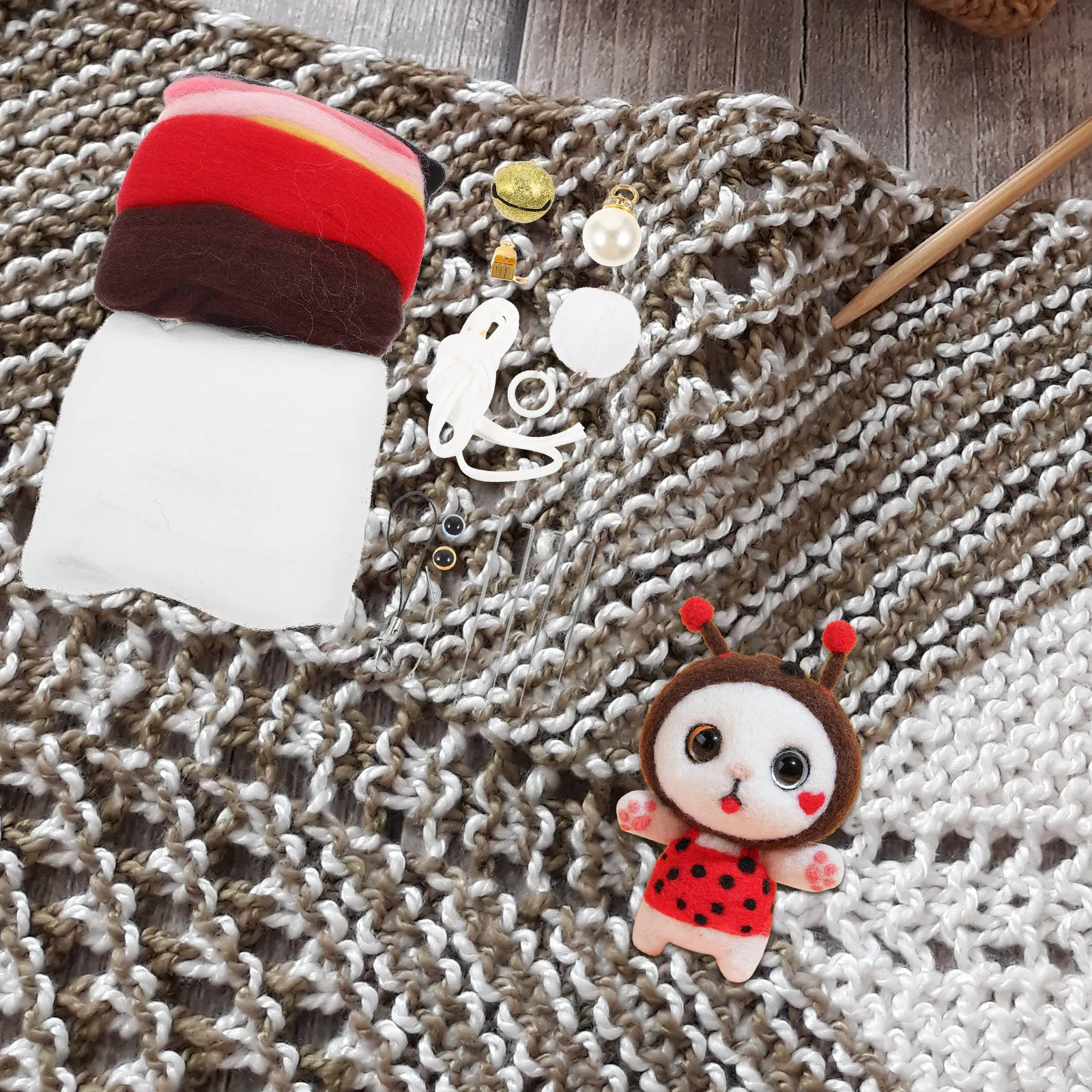 

Набор для рукоделия из войлока: аксессуары для поделок своими руками, компактный размер, легко переносить, не деформируется и не ломается, долговечный, для создания игрушек для кошек.