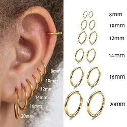 1 Pair 316L Stainless Steel Small Gold Silver Color Hoop Earrings for Women Tragus Cartilage Ear Bone Piercing Jewelry Gifts